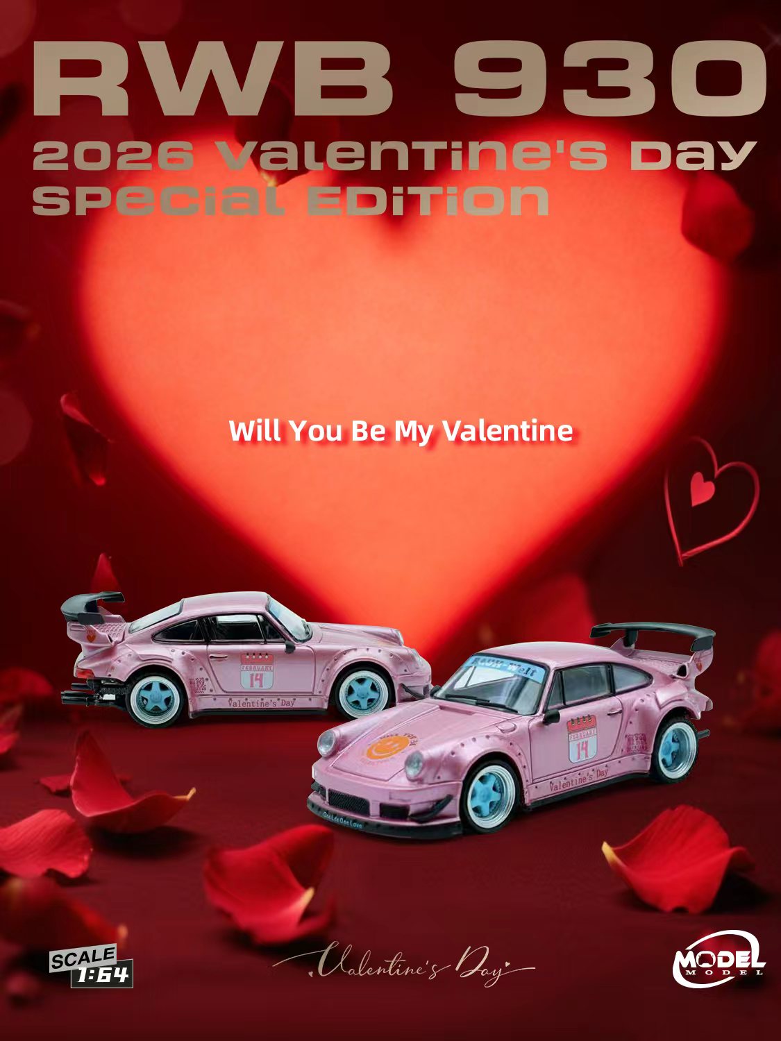 (PRE-ORDER) ModelModel 1:64 RWB 930 Valentine's day Special edition MM64-RWB930-Valentine2026