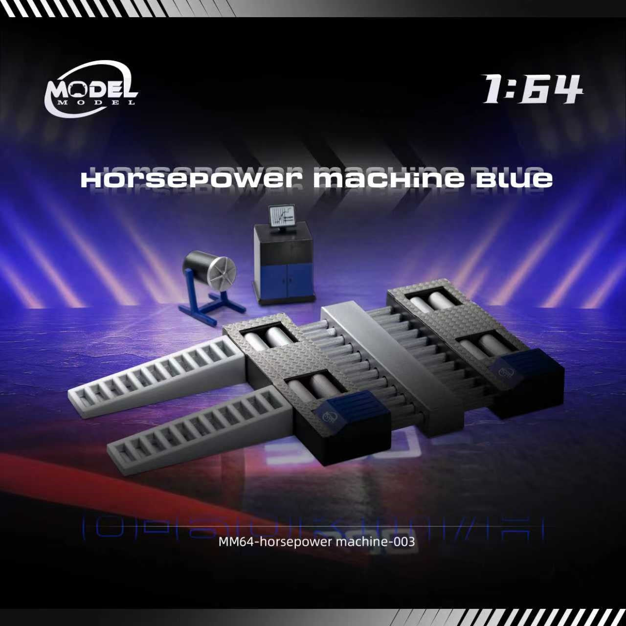 (PRE-ORDER) ModelModel 1:64 Horsepower Machine (Blue) Diorama MM64-hor ...