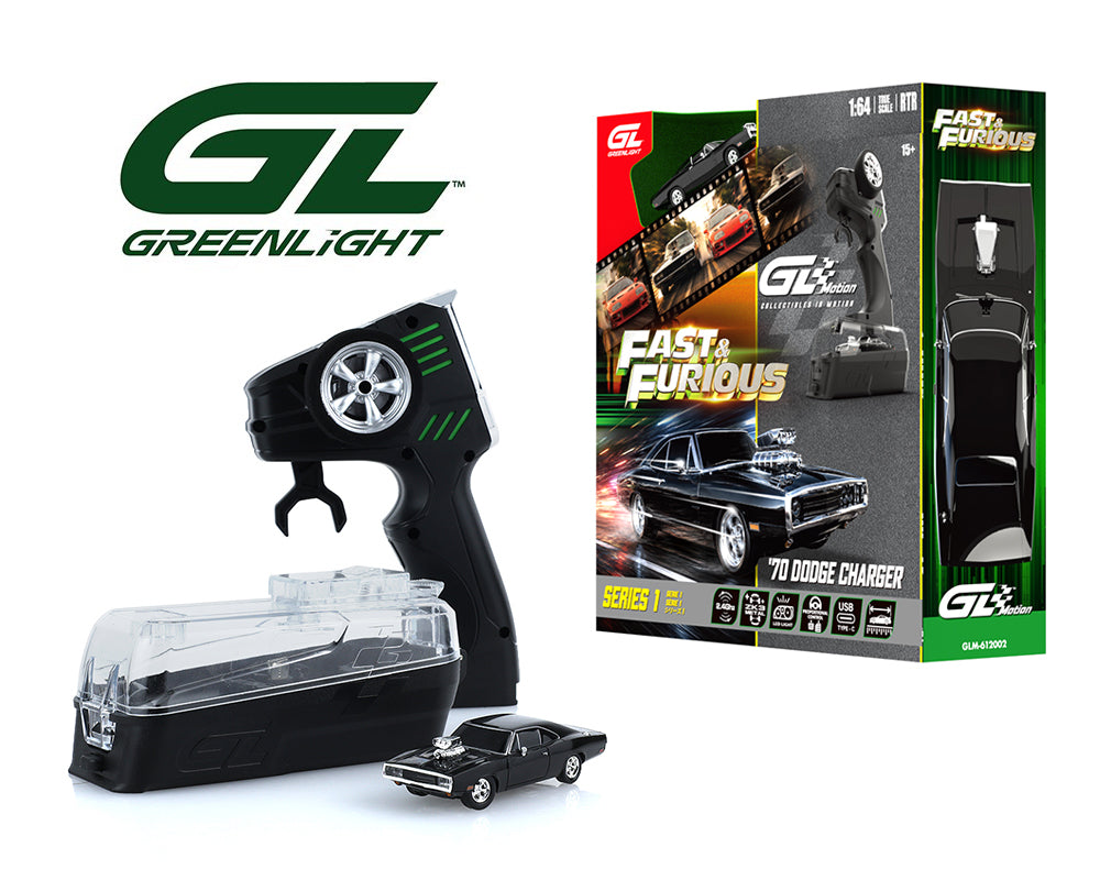 (PRE-ORDER) Greenlight Motion 1:64 RC The Fast & The Furious 1970 Dodge Charger “Dom’s Charger” Combo Set
