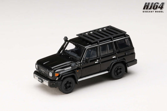 (PRE-ORDER) Hobby Japan 1:64 Toyota LANDCRUISER 70 (GDJ76W) 2023 CUSTOMIZED VERSION - ATTITUDE BLACK MICA HJ642090BK