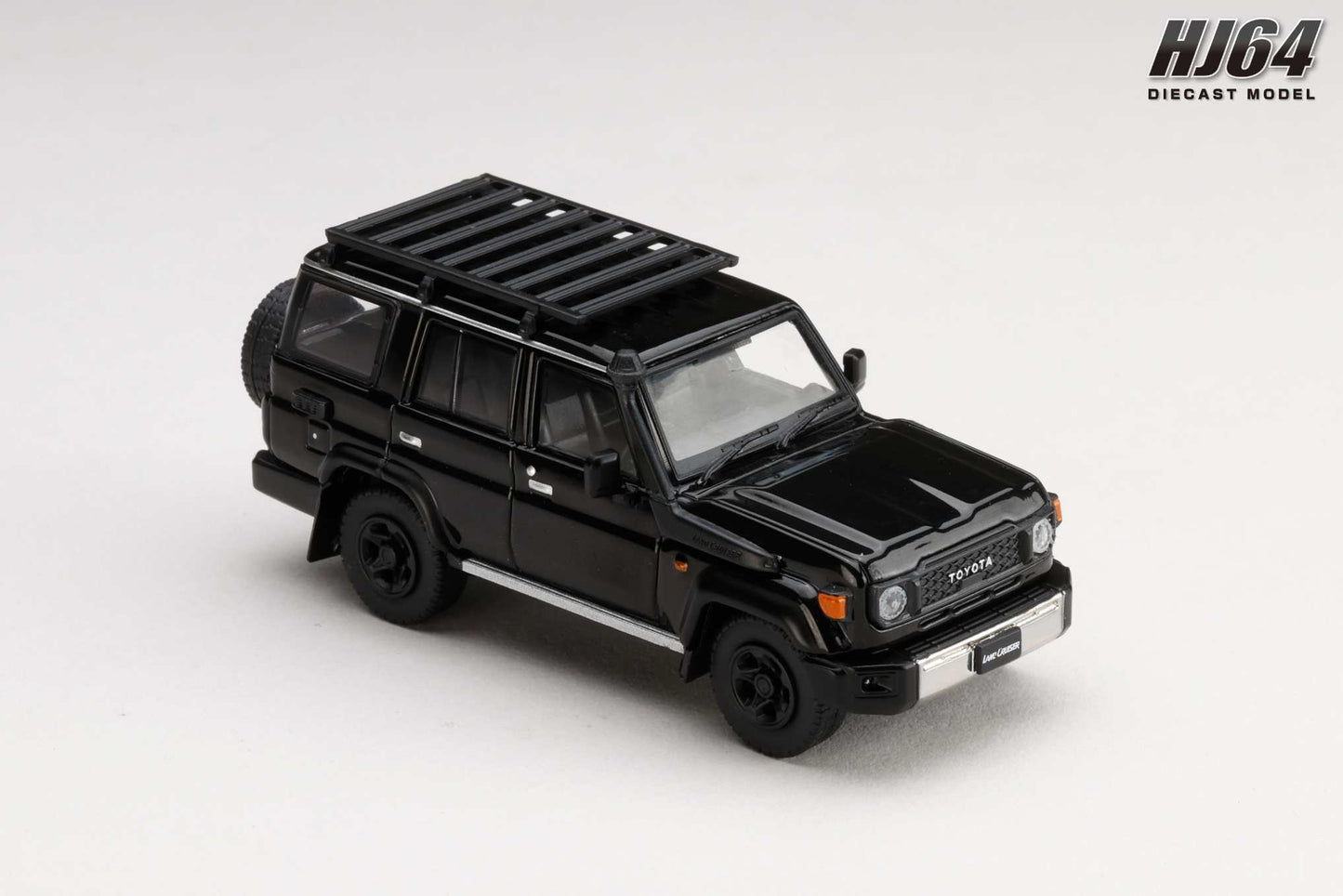 (PRE-ORDER) Hobby Japan 1:64 Toyota LANDCRUISER 70 (GDJ76W) 2023 CUSTOMIZED VERSION - ATTITUDE BLACK MICA HJ642090BK