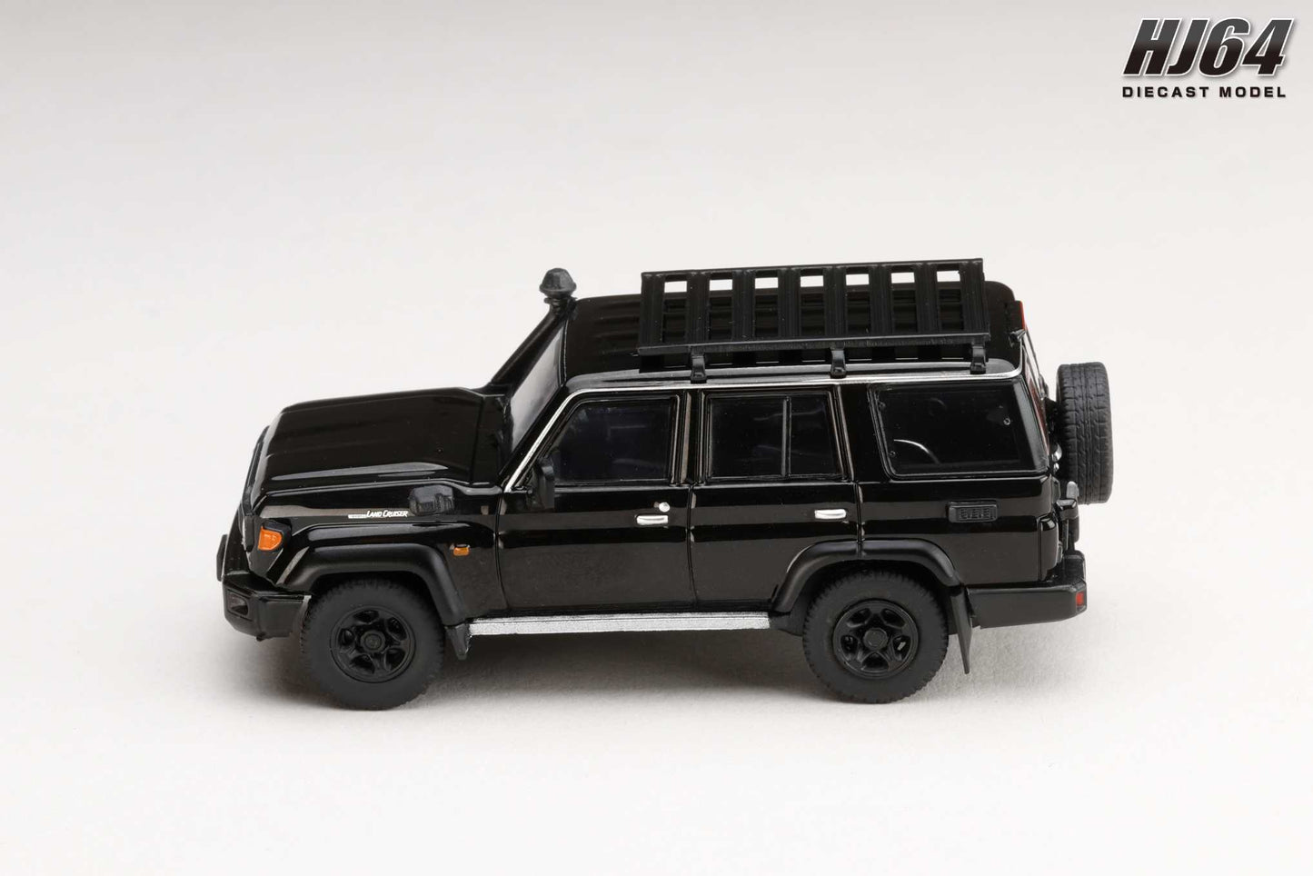 (PRE-ORDER) Hobby Japan 1:64 Toyota LANDCRUISER 70 (GDJ76W) 2023 CUSTOMIZED VERSION - ATTITUDE BLACK MICA HJ642090BK