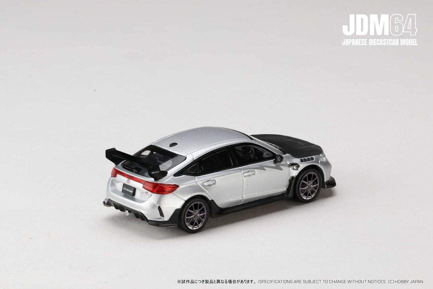 (PRE-ORDER) HOBBY JAPAN JDM64 1:64 Civic Type R (FL5) Mugen Group.B 2024 - MATTE SILVER HJDM005B-33