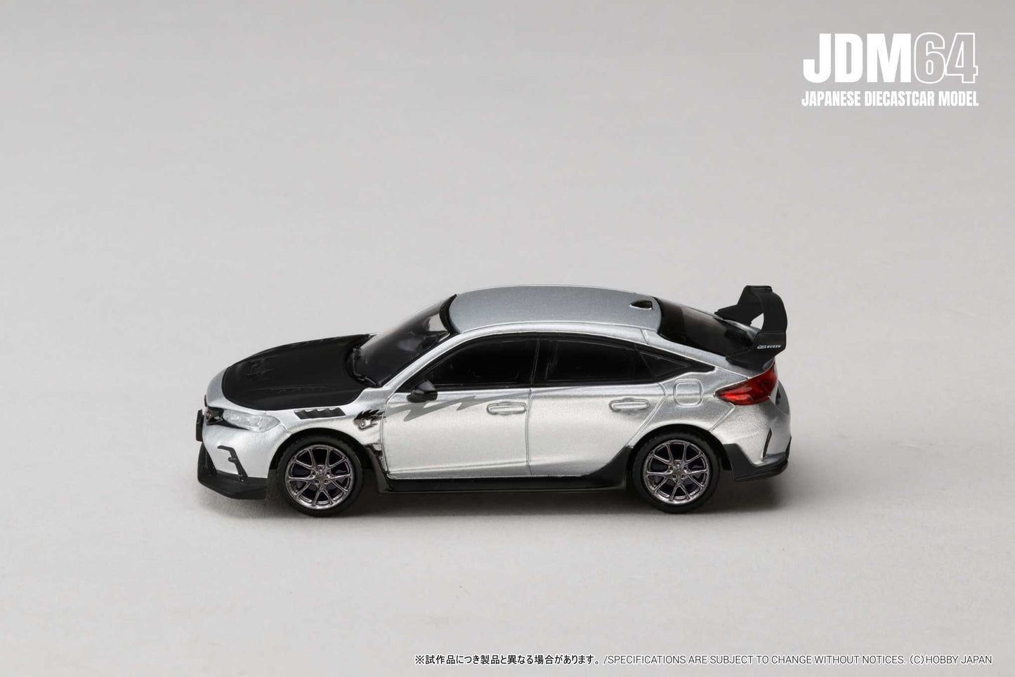 (PRE-ORDER) HOBBY JAPAN JDM64 1:64 Civic Type R (FL5) Mugen Group.B 2024 - MATTE SILVER HJDM005B-33