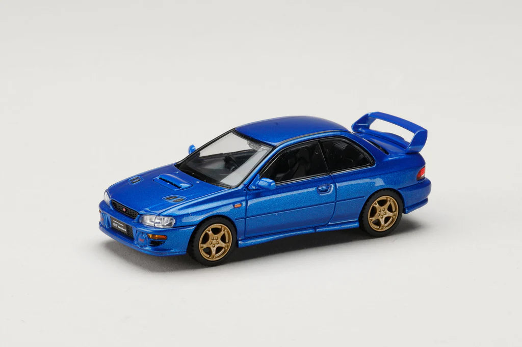 (PRE-ORDER) HOBBY JAPAN JDM64 1:64 Subaru Impreza WRX type R Sti Version with WR Type Front Bumper - SONIC BLUE (MICA) HJDM006-20