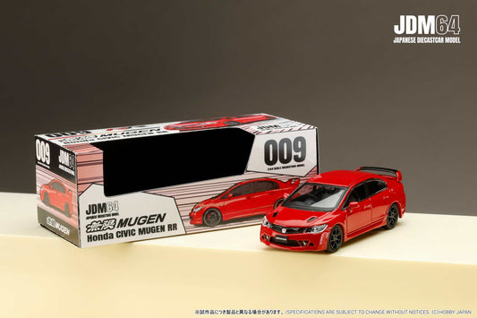(PRE-ORDER) HOBBY JAPAN JDM64 1:64 Honda CIVIC MUGEN RR (FD2) Milano Red HJDM009-15