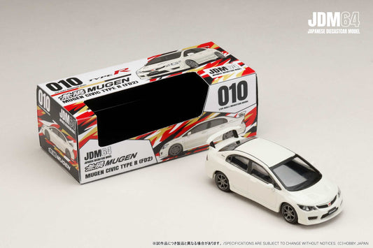 (PRE-ORDER) HOBBY JAPAN JDM64 1:64 MUGEN CIVIC TYPE R (FD2) Championship White HJDM010-16