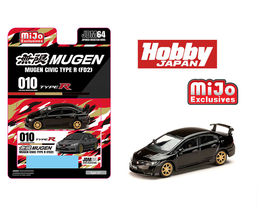 (PRE-ORDER) Hobby Japan 1:64 Honda Mugen Civic Type R (FD2) – Crystal Black Pearl – Mijo Exclusives