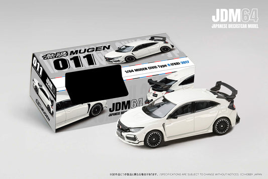 (PRE-ORDER) HOBBY JAPAN JDM64 1:64 MUGEN CIVIC TYPE R (FK8) 2017 - Championship White HJDM011-23