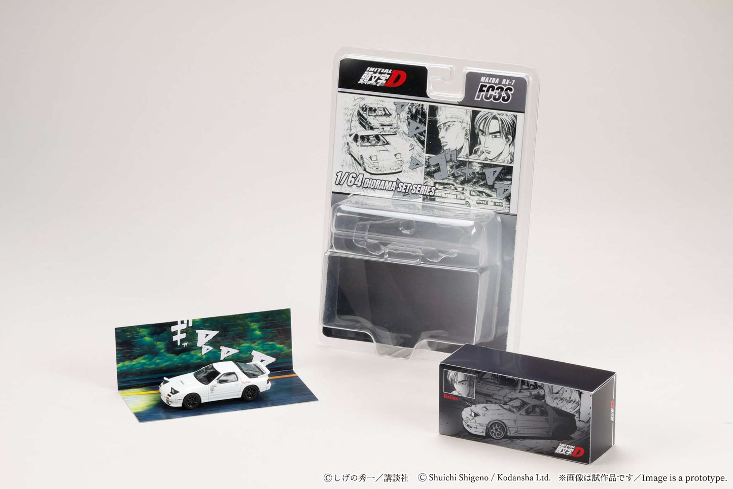 (PRE-ORDER) HOBBY JAPAN JDM64 1:64 MAZDA RX-7 (FC3S) RedSuns Initial D Ryosuke Takahashi VS Kyoichi Sudou HJDMD003B
