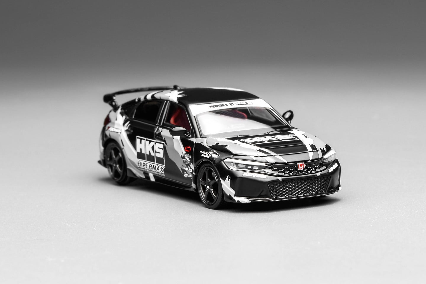 (PRE-ORDER) Motorhelix 1:64 Honda Civic TYPE R (FL5) HKS Matte Black M65320
