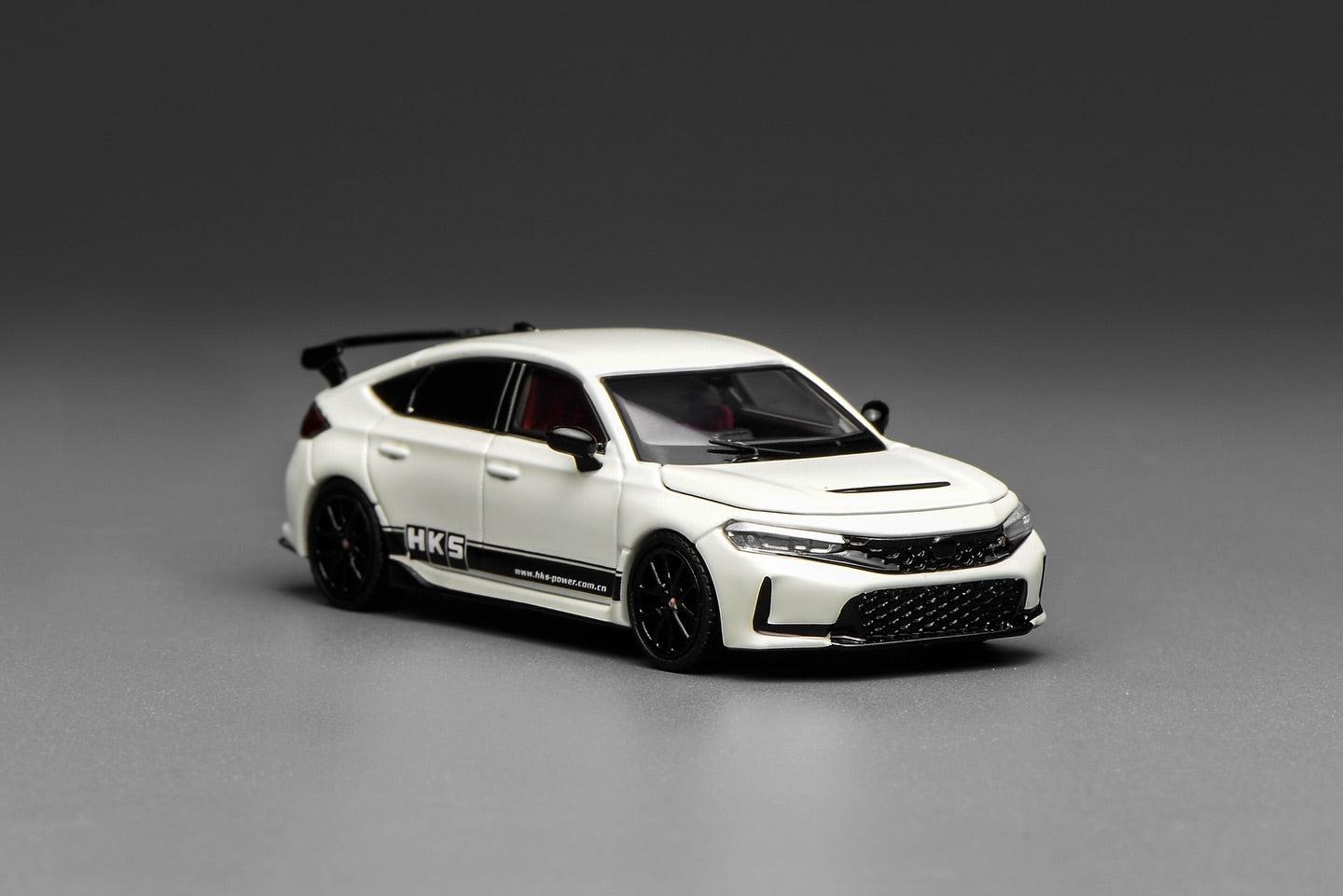 (PRE-ORDER) Motorhelix 1:64 Honda Civic TYPE R (FL5) HKS Championship White