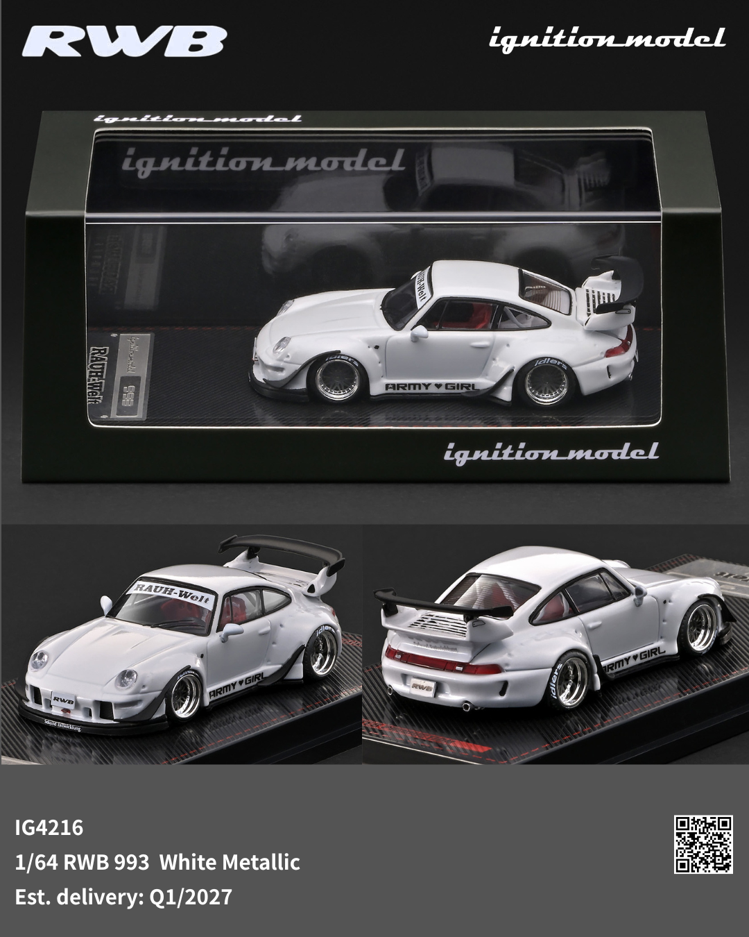 (PRE-ORDER) Ignition Model 1:64 RWB 993 White Metallic IG4216