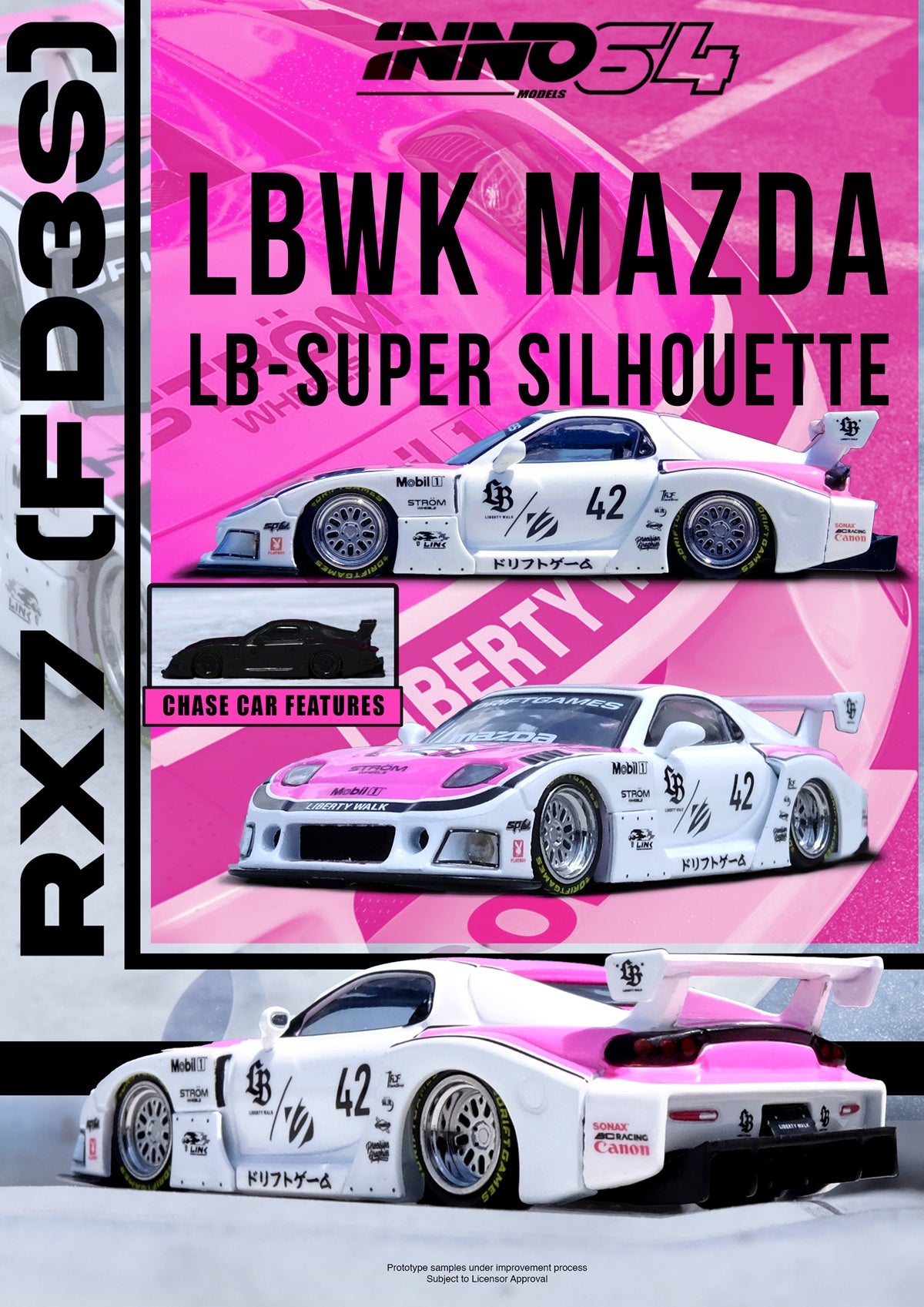 (PRE-ORDER) INNO64 1:64 MAZDA RX7 (FD3S) LB-SUPER SILHOUETTE "DRIFT GAMES 2025" IN64-LBWK-RX7-08 **Chase cars are randomly packed**