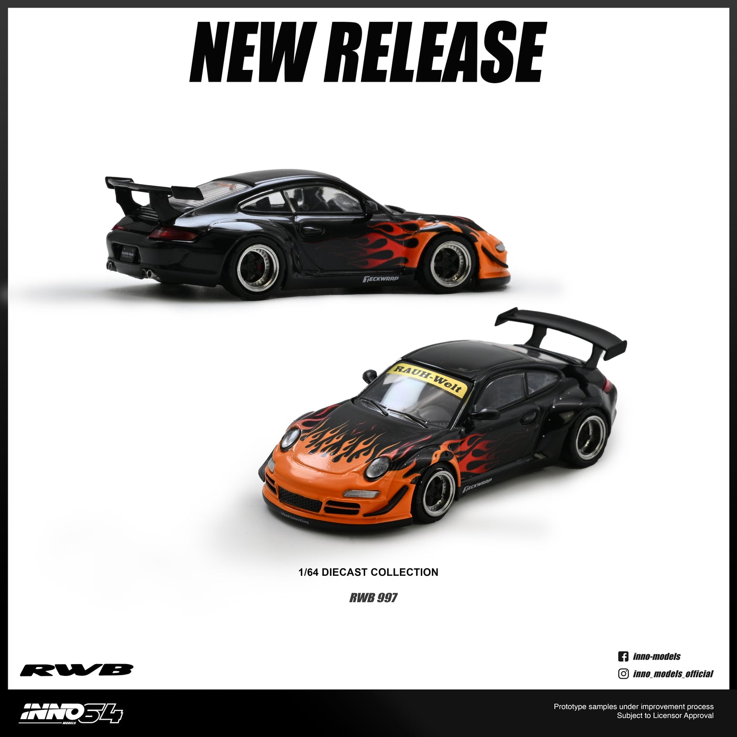 (PRE-ORDER) INNO64 1:64 RWB 997 Orange Burning Flame IN64-RWB997-OBF