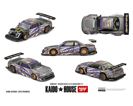 (PRE-ORDER) Kaido House x Mini GT Nissan Silvia S13-R Kaido Drift V1 Greddy – Gunmetal Gray
