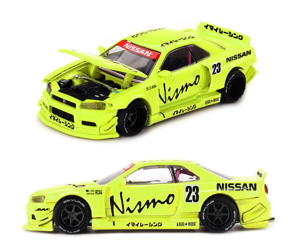 (PRE-ORDER) Kaido House x Mini GT Nissan Skyline GT-R (R34) Kaido Works V4 – Yellow *Chance of a Chase*