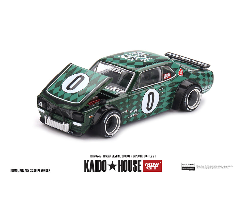 (PRE-ORDER) Kaido House x Mini GT 1:64 Nissan Skyline 2000GT-R (KPGC10) Cortez V1 *Sealed Chance of a Chase*