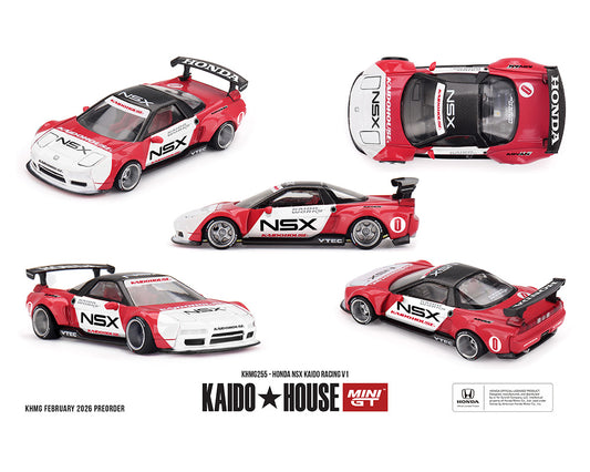 (PRE-ORDER) Kaido House x Mini GT 1:64 Honda NSX Kaido Racing V1 – Red/White *Chance of a Chase*