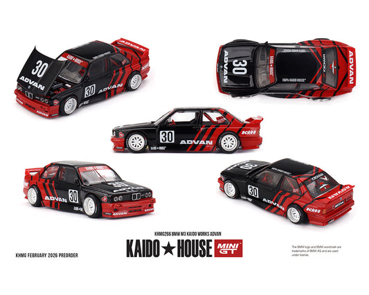 (PRE-ORDER) Kaido House x Mini GT 1:64 BMW M3 Kaido Works Advan – Black/Red *Chance of a Chase*