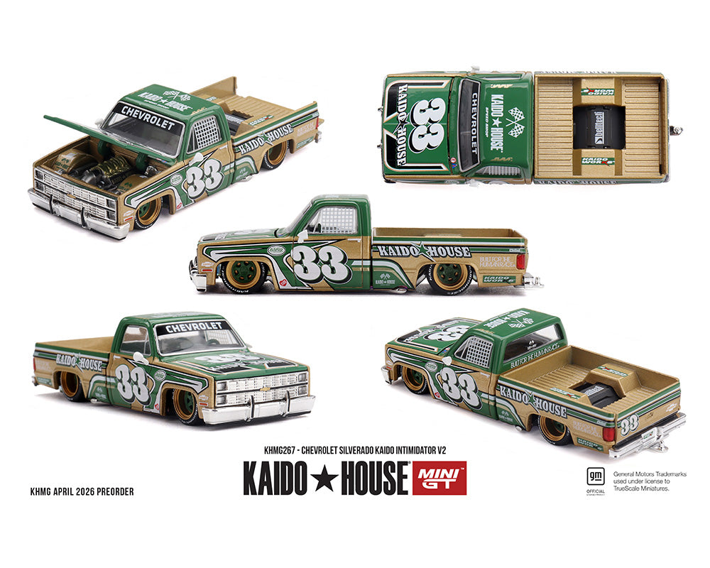 (PRE-ORDER) Kaido House x Mini GT Chevrolet Silverado Kaido Intimidator V2 – Beige KHMG267