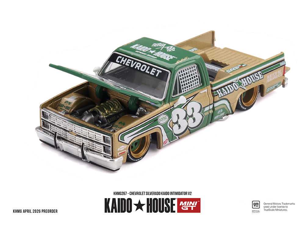 (PRE-ORDER) Kaido House x Mini GT Chevrolet Silverado Kaido Intimidator V2 – Beige KHMG267