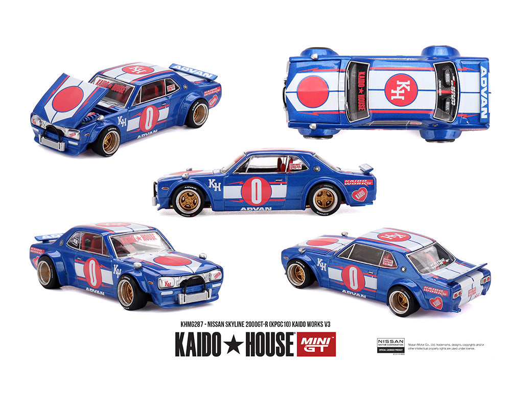 (PRE-ORDER) Kaido House x Mini GT 1:64 Nissan Skyline 2000GT-R (KPGC10) Kaido Works V3 – Limited Edition KHMG287