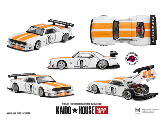 (PRE-ORDER) Kaido House x Mini GT 1:64 Chevrolet Camaro KAIDO WORKS TA V1 – Limited Edition KHMG304