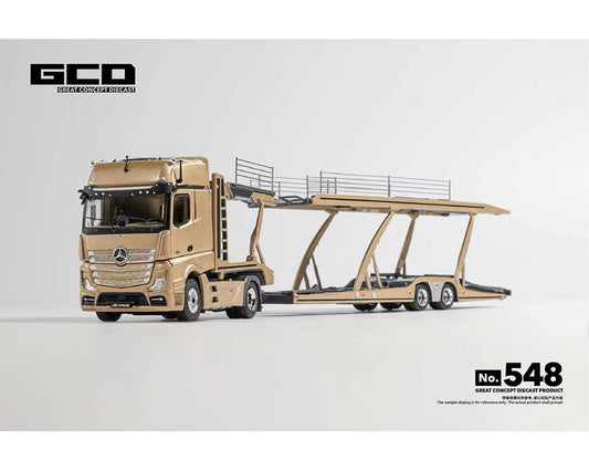 (PRE-ORDER) GCD 1:64 Mercedes-Benz Actros Auto Transporter – Gold KS-069-548