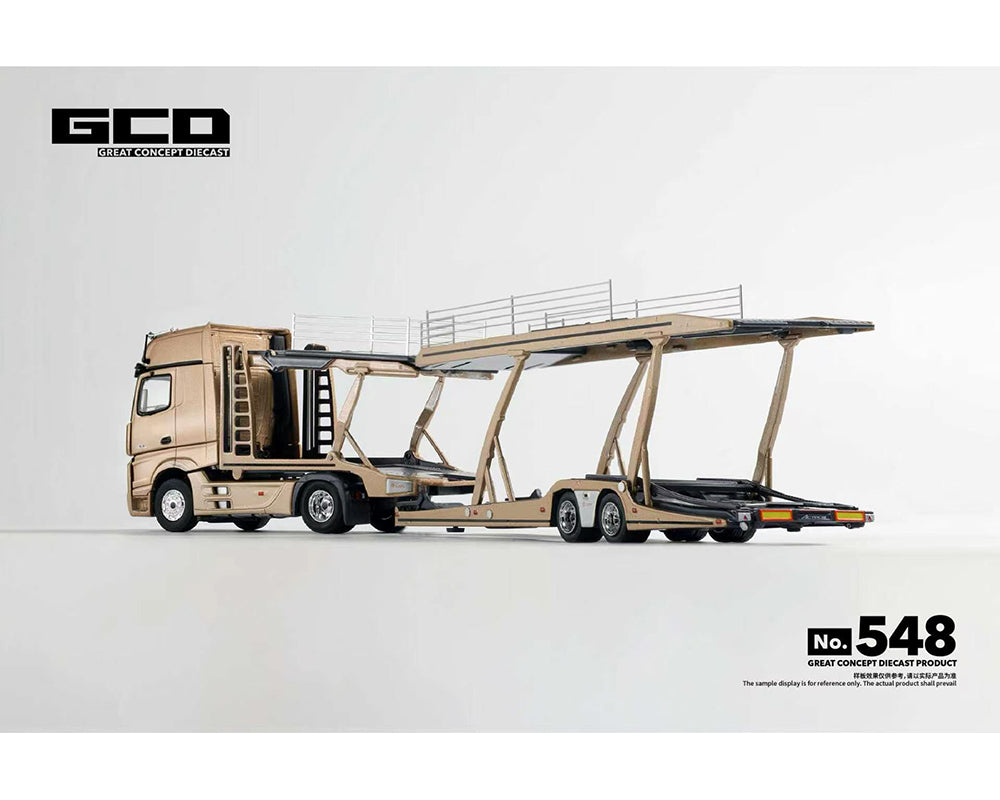 (PRE-ORDER) GCD 1:64 Mercedes-Benz Actros Auto Transporter – Gold KS-069-548