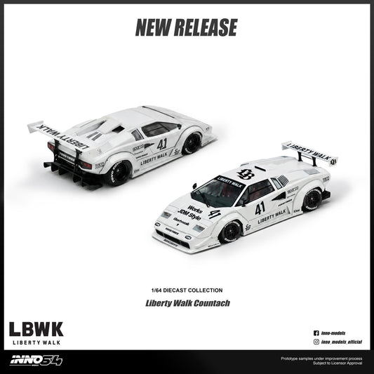 (PRE-ORDER) INNO64 1:64 LIBERTY WALK COUNTACH IN64-LBCOUNTACH-01 **CHASE CARS RANDOMLY PACKED**