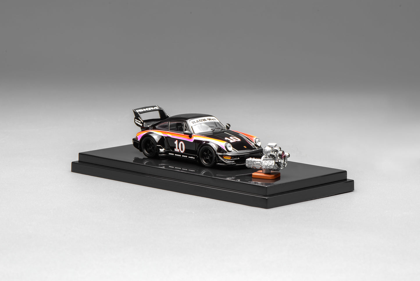 (PRE-ORDER) MOTORHELIX 1:64 RWB 964 #10 with magnetic air-cooled engine M62106 *CHASE CARS ARE RANDOMLY PACKED*