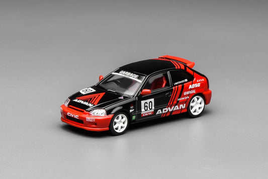 (PRE-ORDER) Motorhelix 1:64 Honda Civic TYPE R (EK9) Red-Black Livery M65026
