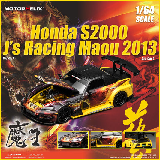 (PRE-ORDER) Motorhelix 1:64 Honda S2000 J'S Racing Maou 2013 MH65157