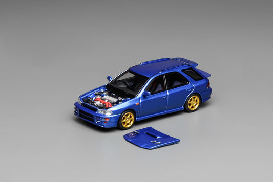 (PRE-ORDER) Motorhelix 1:64 Subaru Impreza Wagon WRX STi Version VI (GC8) Customized World Rally Blue Mica M67101