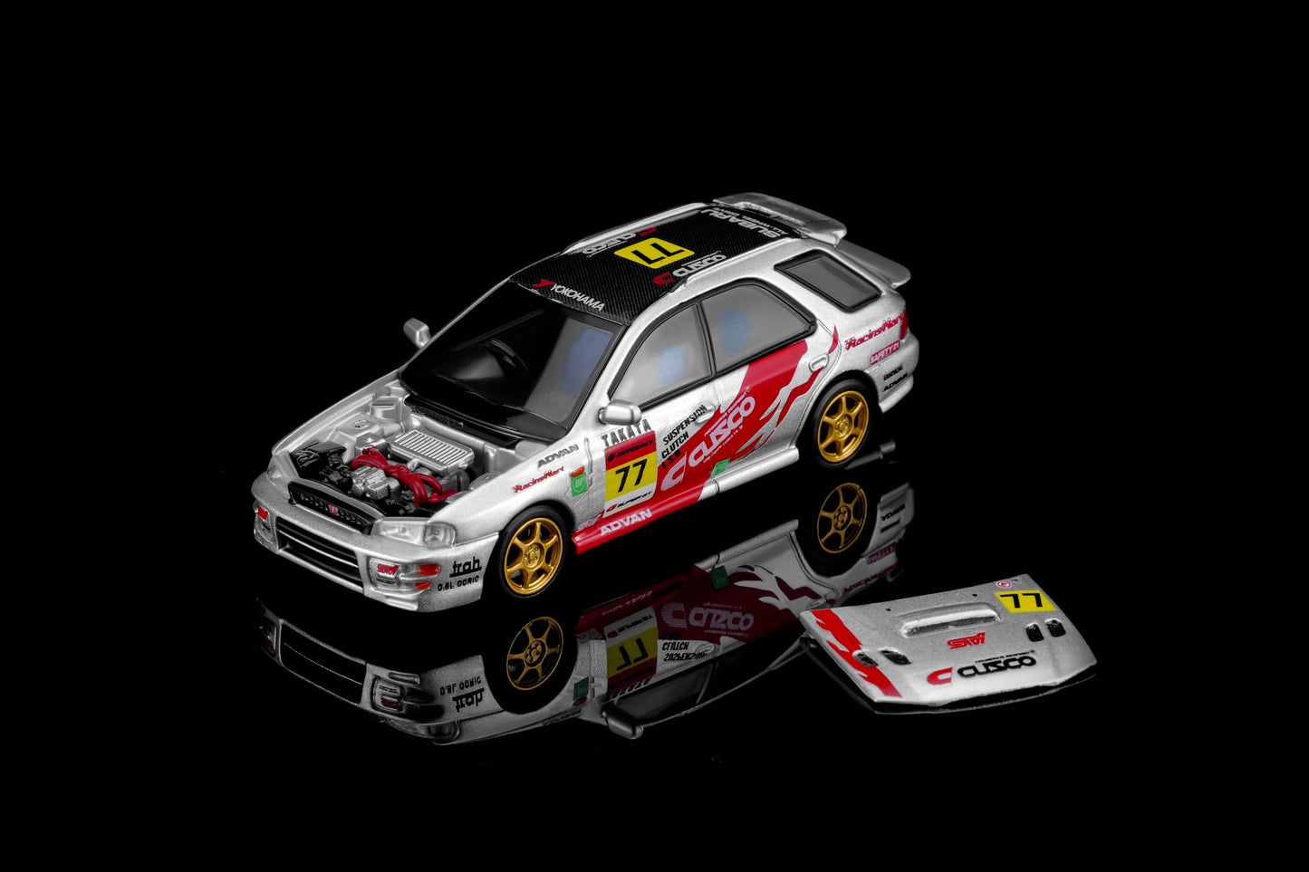 (PRE-ORDER) MOTORHELIX 1:64 Subaru Impreza Wagon WRX STi Verion VI - CUSCO Livery Silver M67109