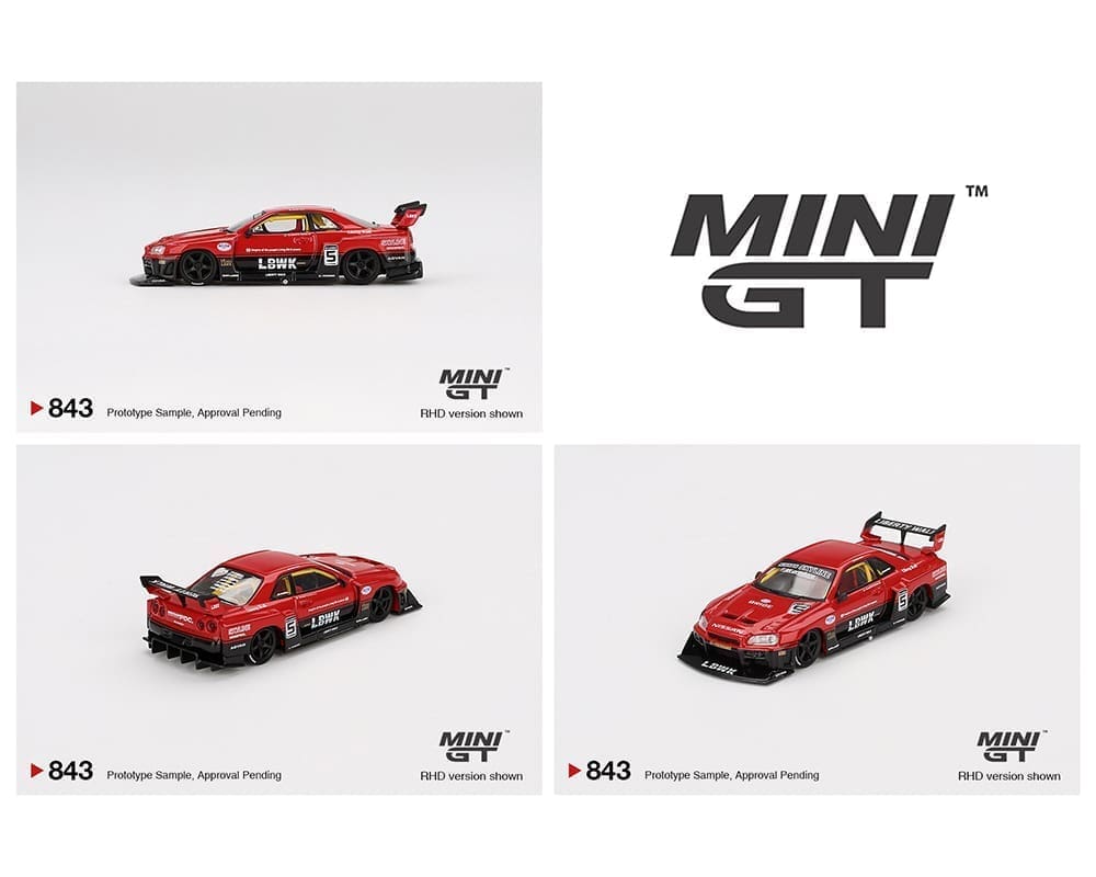 (PRE-ORDER) Mini GT 1:64 Nissan LB-ER34 Super Silhouette SKYLINE – Red/Black – Limited Edition