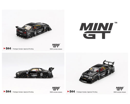 (PRE-ORDER) Mini GT 1:64 Nissan LB-ER34 Super Silhouette SKYLINE – Black