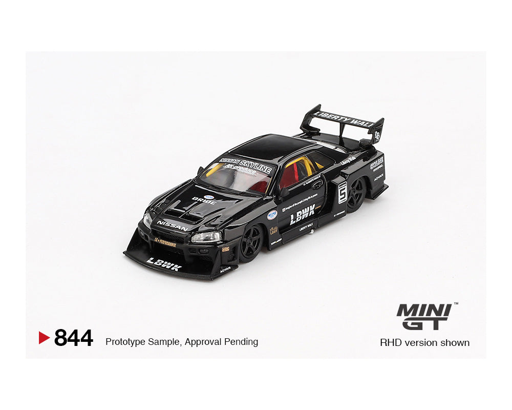 (PRE-ORDER) Mini GT 1:64 Nissan LB-ER34 Super Silhouette SKYLINE – Black