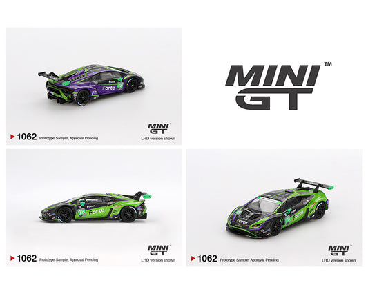 (PRE-ORDER) Mini GT 1:64 Lamborghini Huracán GT3 EVO2 #78 Forte Racing 2024 IMSA Daytona 24 Hrs