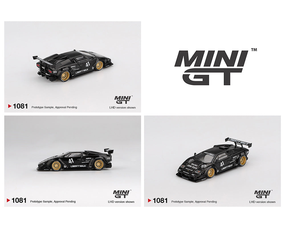 (PRE-ORDER) Mini GT 1:64 Lamborghini Countach LB-WORKS – Black – Mijo Exclusives