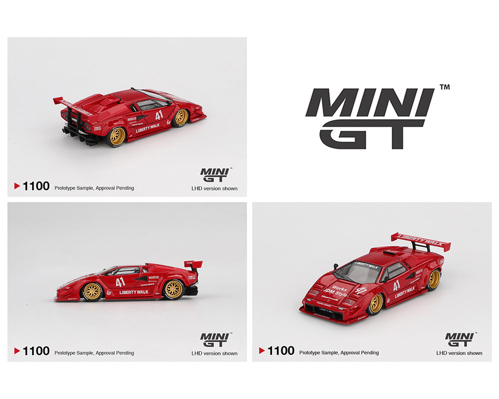 (PRE-ORDER) Mini GT 1:64 Lamborghini Countach LB-WORKS – Red