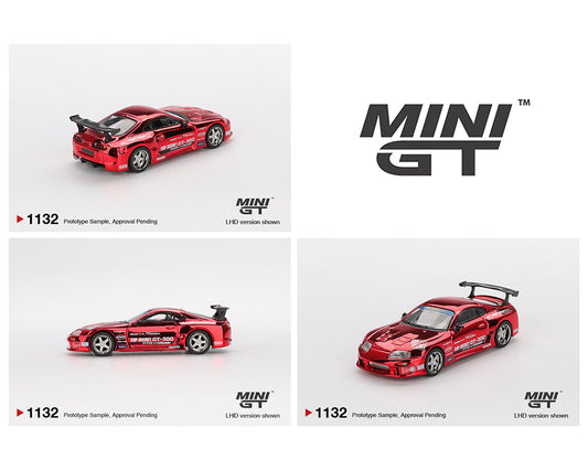 (PRE-ORDER) Mini GT 1:64 Toyota Supra (A80) Top Secret GT-300 Top Secret – Red Chrome- Limited Edition