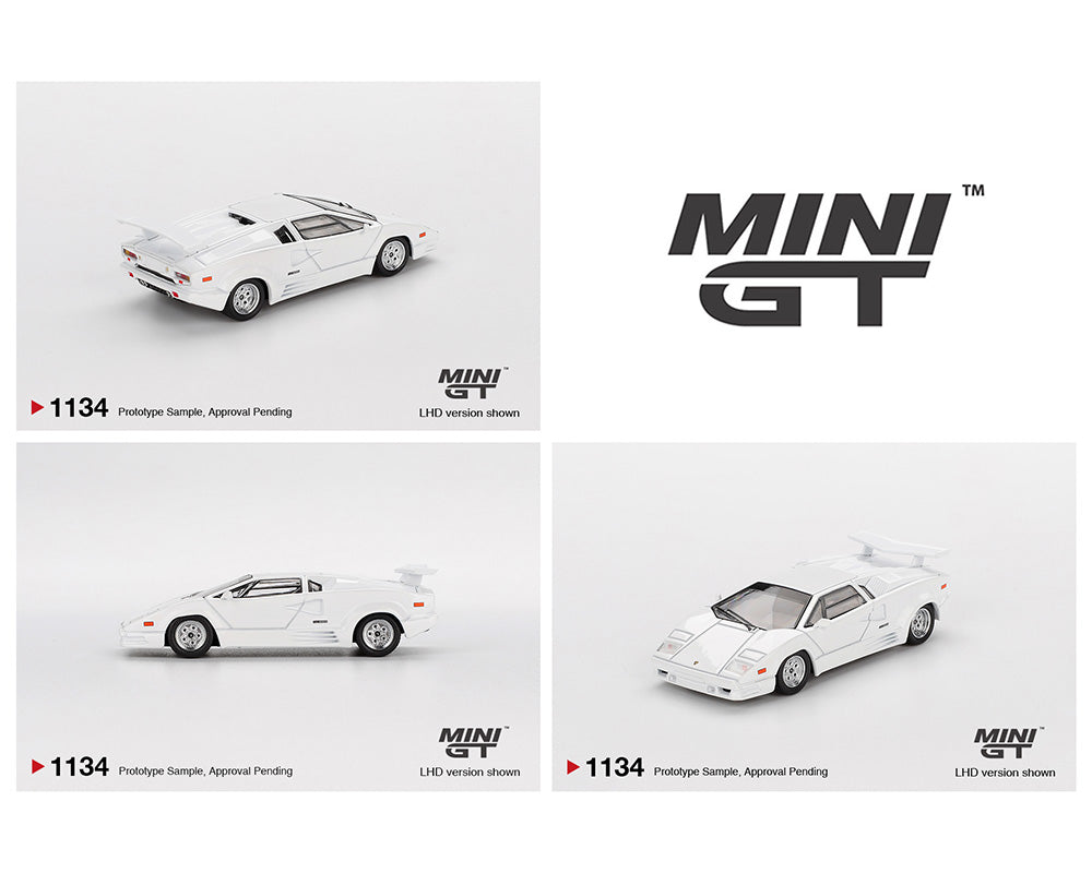 (PRE-ORDER) Mini GT 1:64 Lamborghini Countach 25th Anniversary – White – Limited Edition