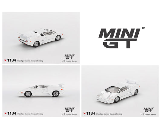 (PRE-ORDER) Mini GT 1:64 Lamborghini Countach 25th Anniversary – White – Limited Edition