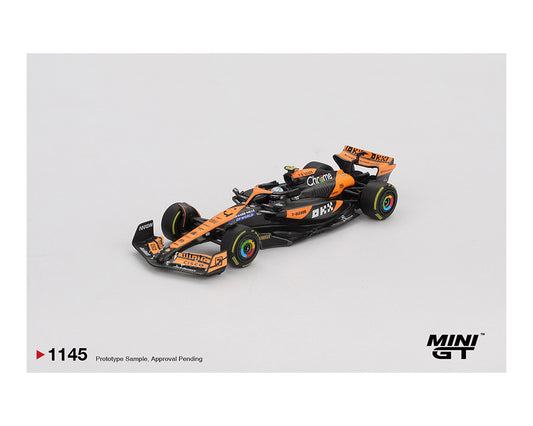(PRE-ORDER) Mini GT 1:64 McLaren MCL38 #4 Lando Norris 2024 F1 2024 Hungarian GP 2nd Place – Black Orange