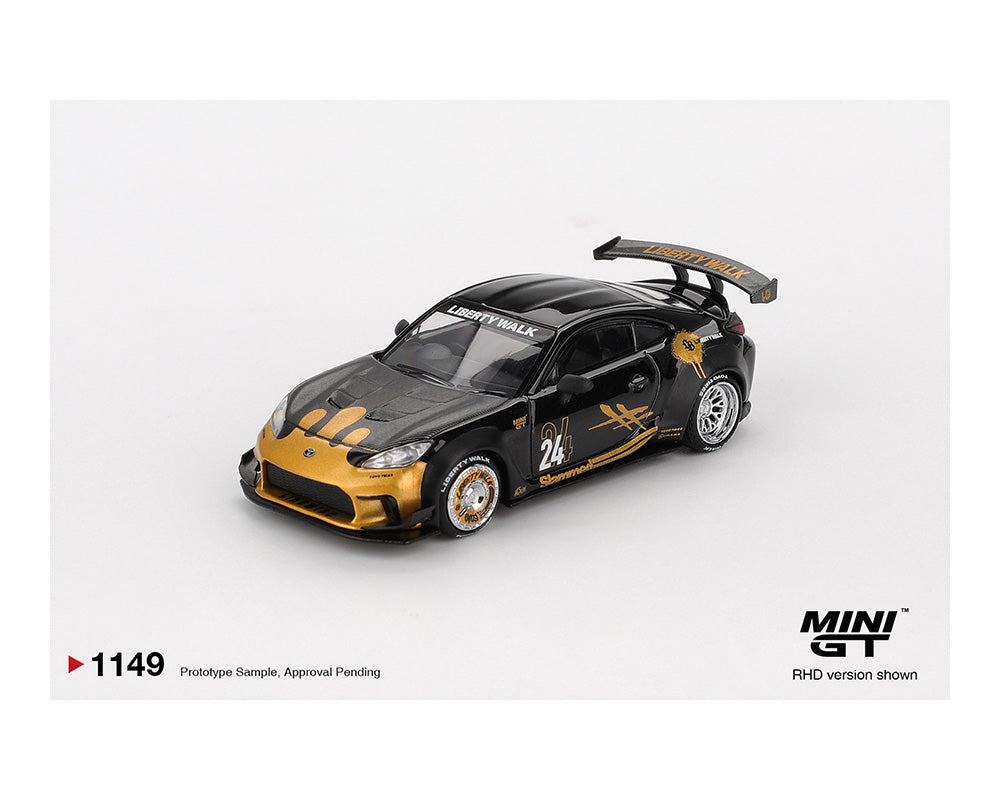 (PRE-ORDER) Mini GT 1:64 Toyota GR86 LB★Nation – Black / Gold