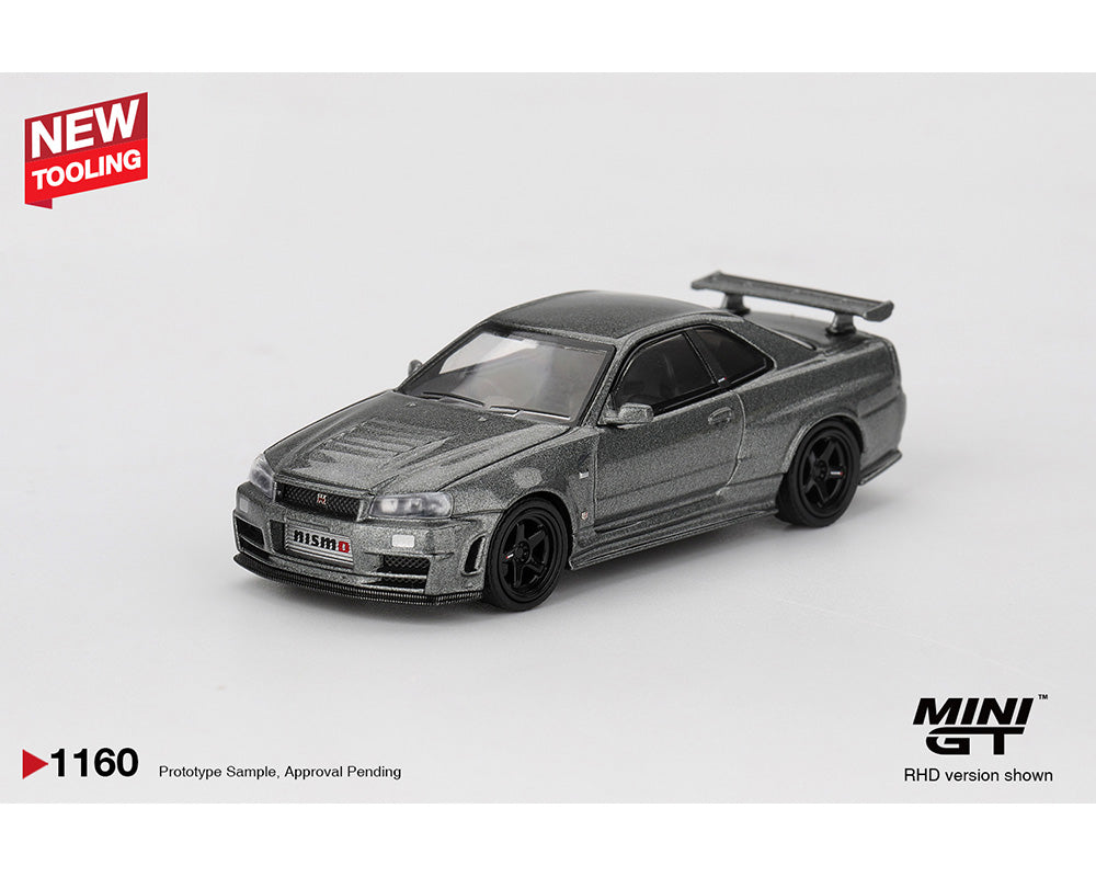 (PRE-ORDER) Mini GT 1:64 Nissan Skyline GT-R Dark Metal Gray (NISMO BNR34 CRS Version)