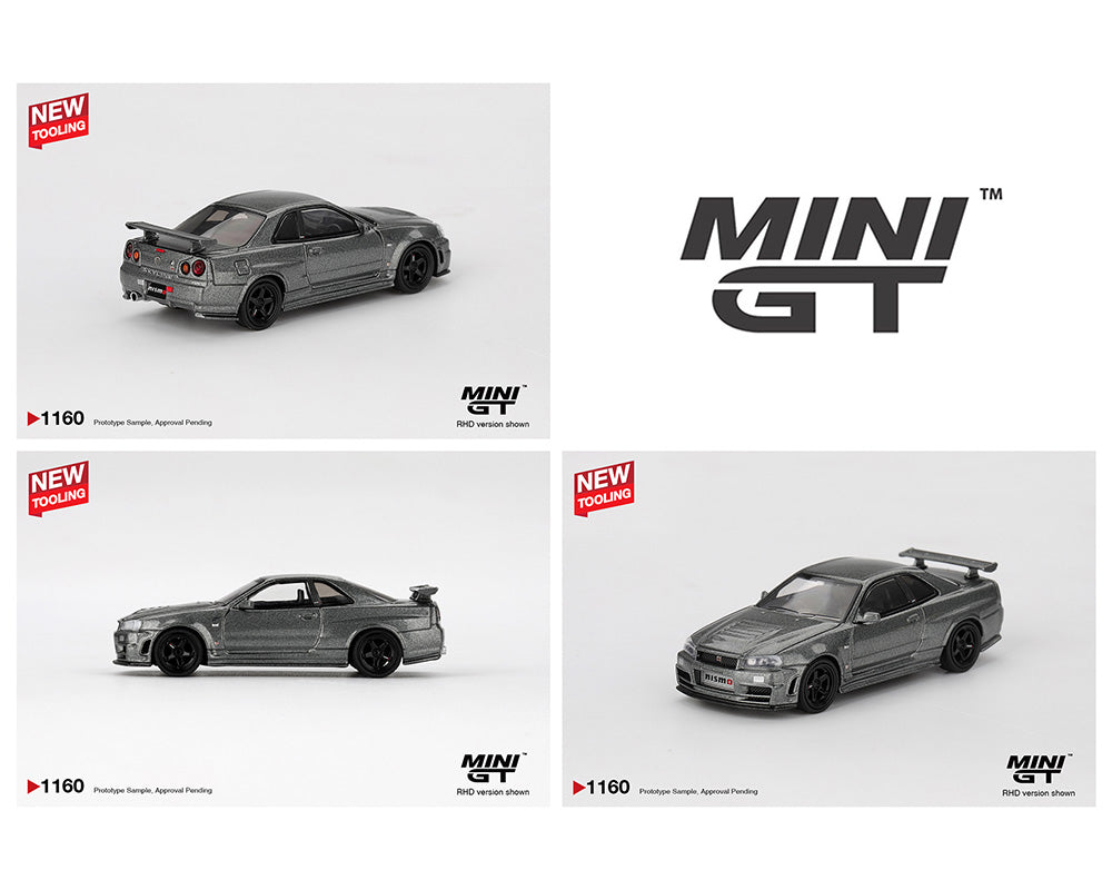 (PRE-ORDER) Mini GT 1:64 Nissan Skyline GT-R Dark Metal Gray (NISMO BNR34 CRS Version)
