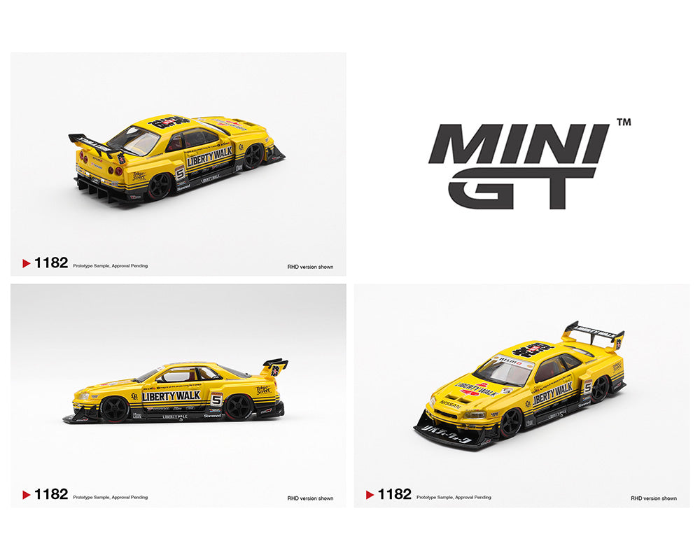 (PRE-ORDER) Mini GT 1:64 Nissan LB-ER34 Super Silhouette SKYLINE Sport Yellow